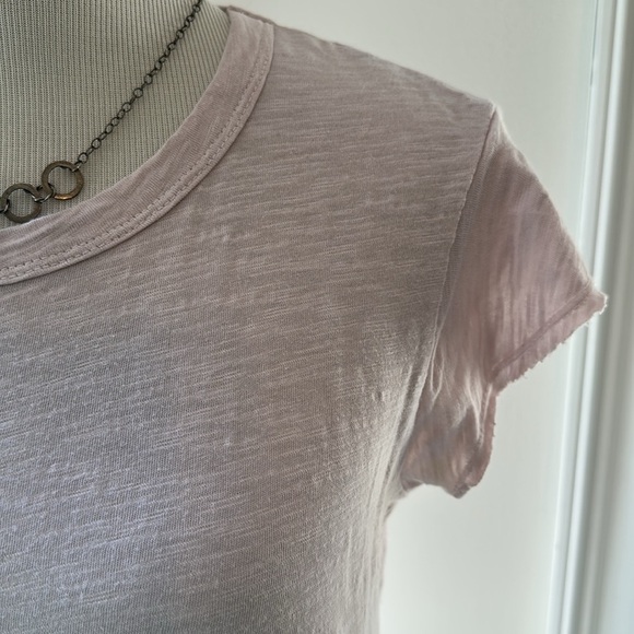 WILT 100% Cotton Hi-Lo Ruffle Cap Sleeve Tee, Lilac Pink, Small, Like New - Picture 3 of 8